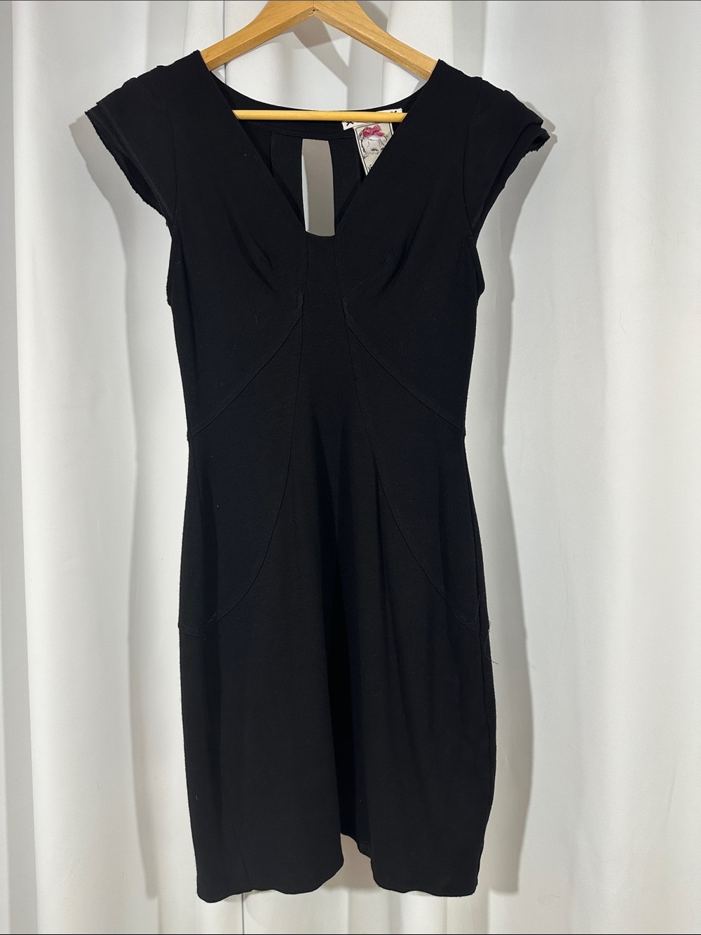 Yoana Baraschi Black Sheath Dress Size 8 Made in NYC Designer Cocktail Dress